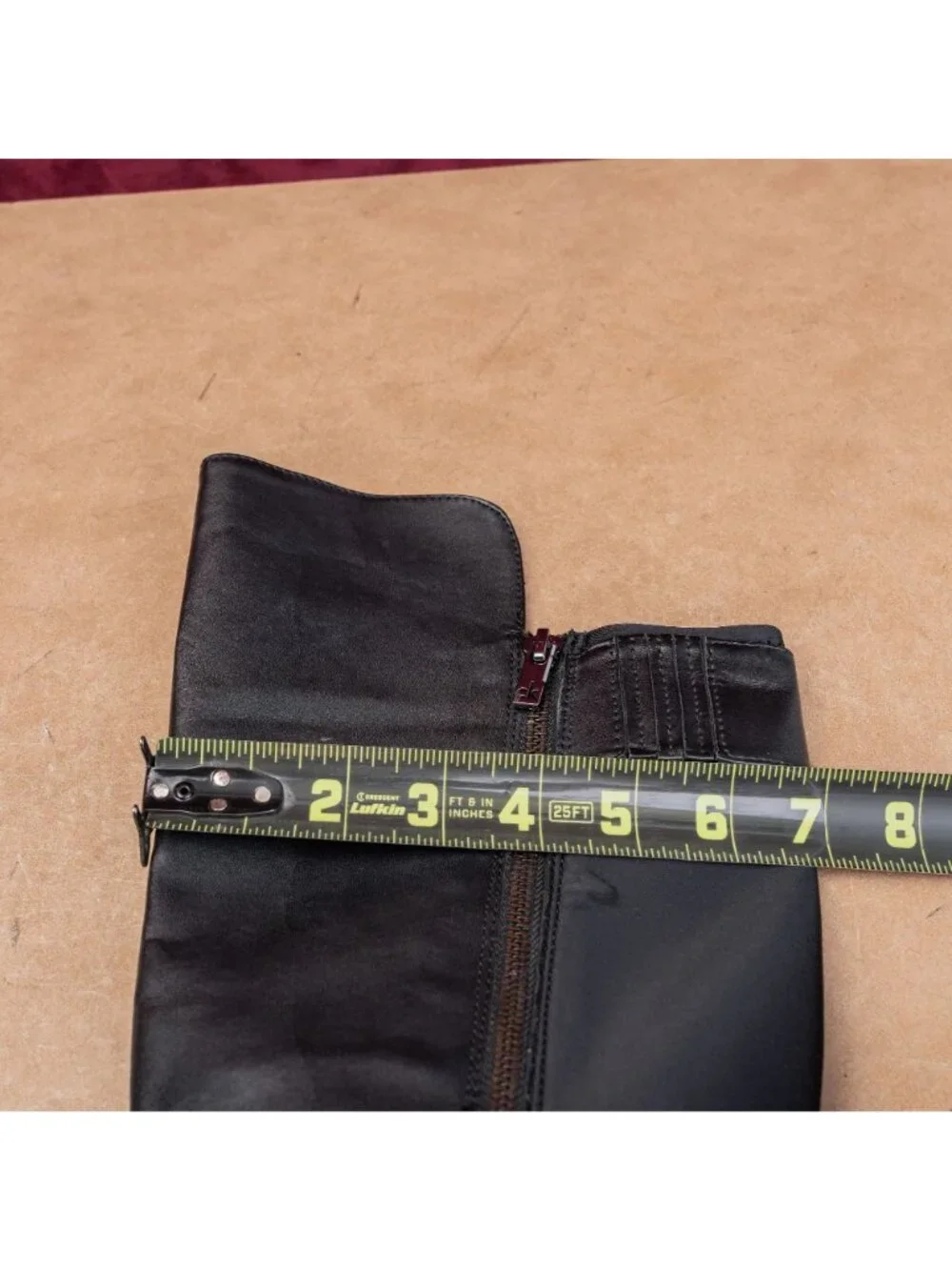 Calvin Klein Women Black Vegan Leather Zip OTK Fashion Riding Boots sz 7US EUR37